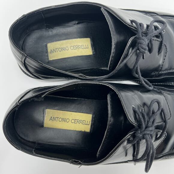 Antonio Cerrelli 5795 Black Upper Square Toe Derby Mens 12 Dress Shoes* - Picture 6 of 9